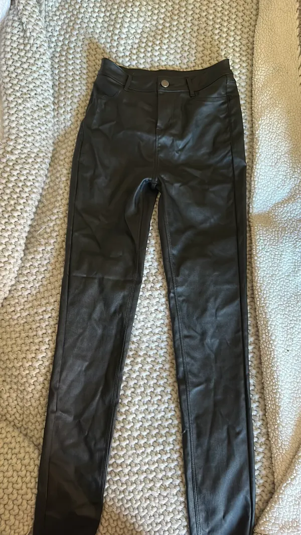 Windsor Black Leather Leggings / Pants - Image 3
