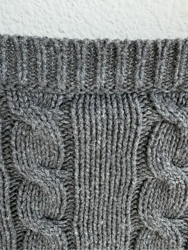 Brandy Melville Gray Cable Knit Cropped Cardigan Shrug - Image 7