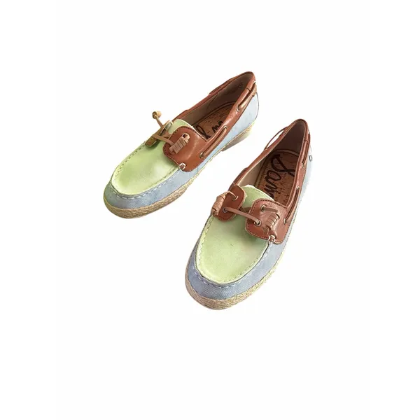 Sam Edelman Sebastian Denim Saddle Lime Boat Shoes size 6.5 NEW - Image 3