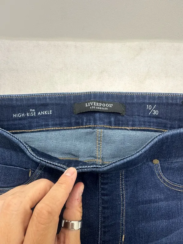 Liverpool Jeans The Ankle Skinny Womens 10/30 Blue Denim Pull On High Rise - Image 5