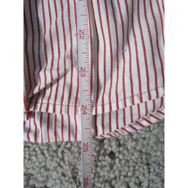 Vintage Bechamel Petites Shirt PL Red‎ White Pinstripe Rooster Embroidered - Image 4