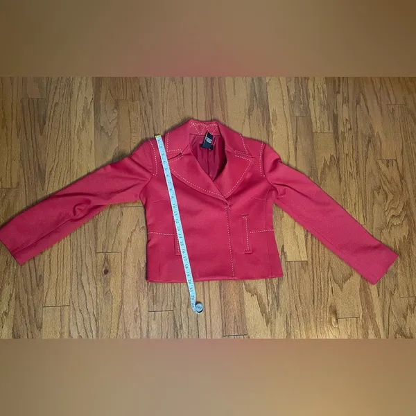 BCBGMaxAzria- Vibrant Red Y2k Jacket Size 4 - Image 4