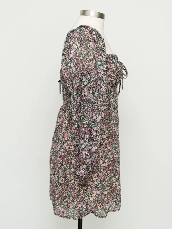 Dress Forum‎ - Floral Long Sleeve Mini Dress. - Image 4