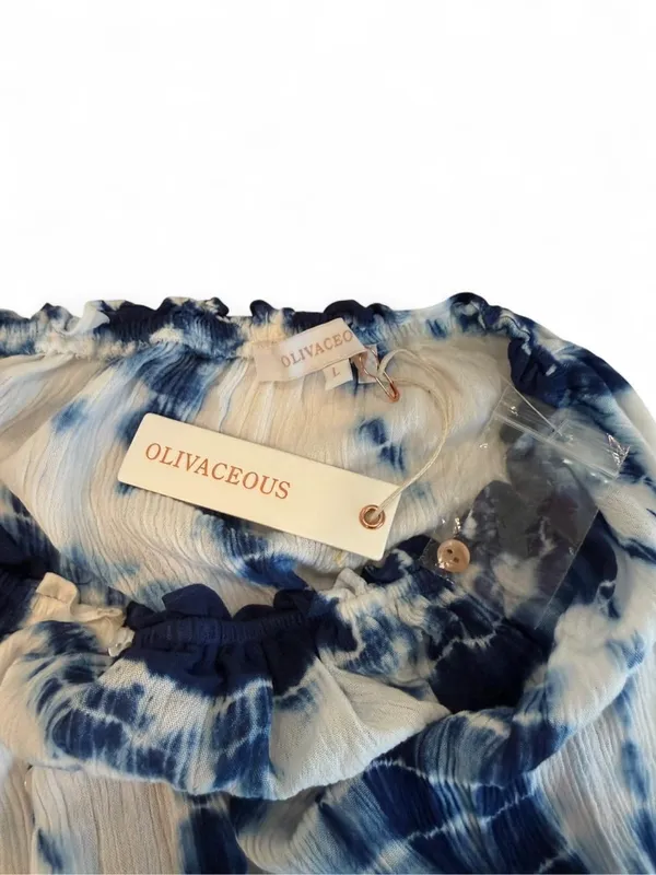Olivaceous Tie Dye Strapless Smocked Dress - Image 4