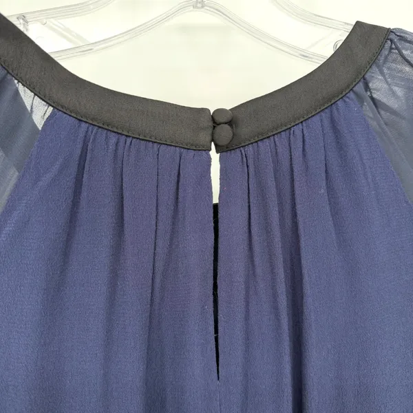 Boden Nerissa Shift Dress Women 8 Navy Sheer Sleeve Minimalist Classic Feminine - Image 9