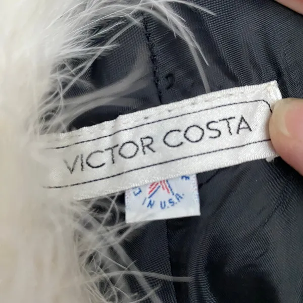 Victor‎ Costa MobWife Quirky Dainty Victorian Dress 12 Black Striped Party - Image 5