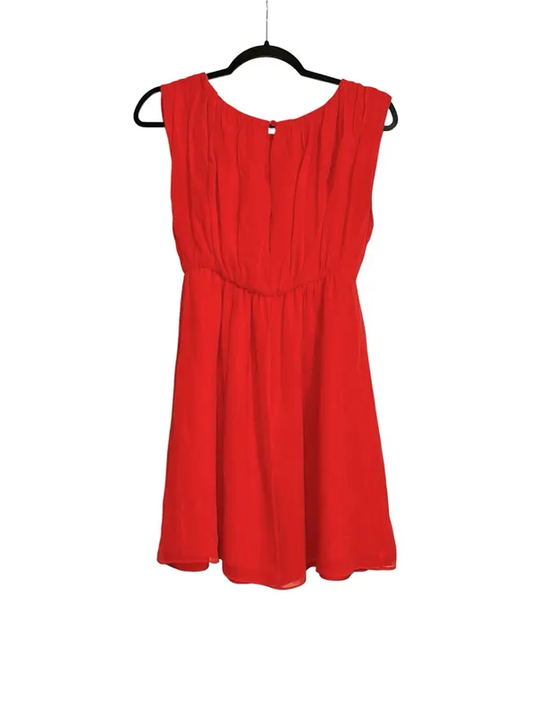 Alice + Olivia Josie Red Sleeveless Chiffon Silk Mini Dress - Image 3