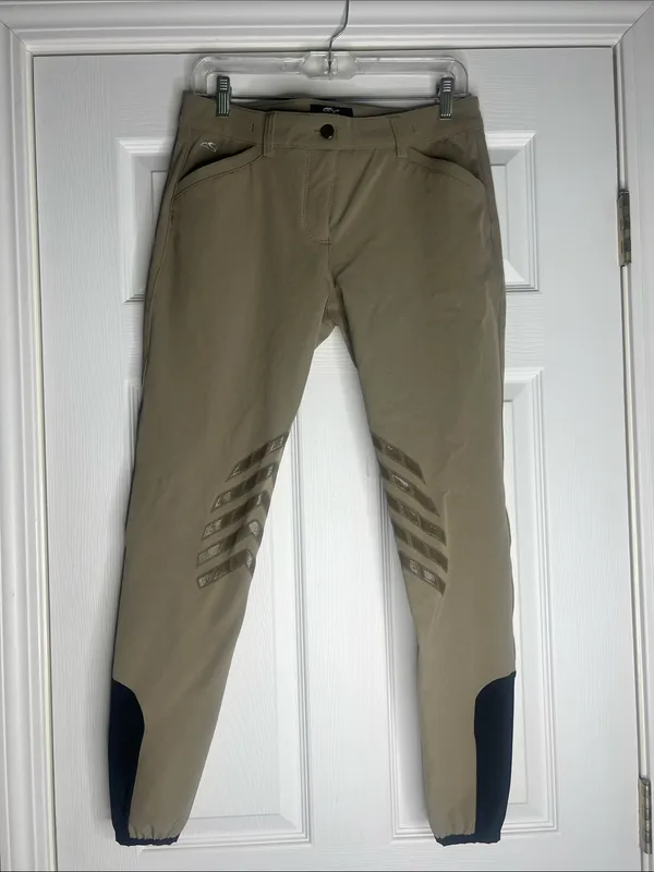 Equestrian Breeches with Silicone Knee Grip tan women’s breeches - Image 3