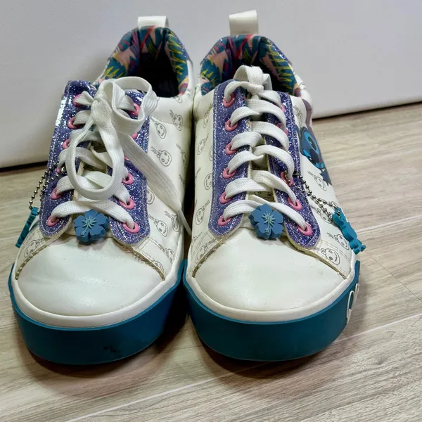 Disney Ground Up Lilo and Stitch Scrump Ohana White Glitter Sneakers Womens 9 - Image 9