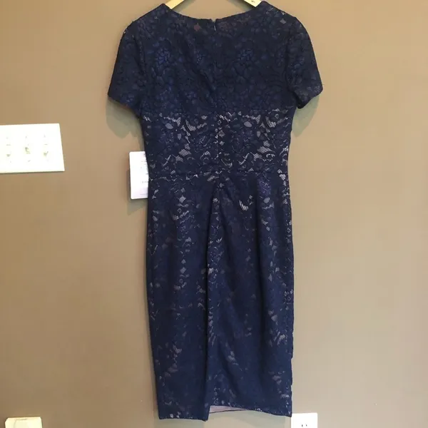 NWT J S‎ Collections Navy Lace Cocktail Dress Sz 2 - Image 9