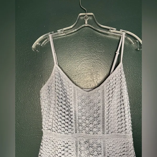 Abercrombie & Fitch Baby Blue Eyelet V-Neck Summer Beach Mini Dress - Image 4