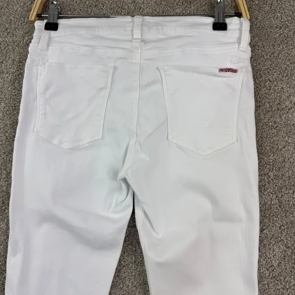 Hudson Skinny Jeans Womens 29 White Mid Rise Minimalist Designer Denim Preppy - Image 8
