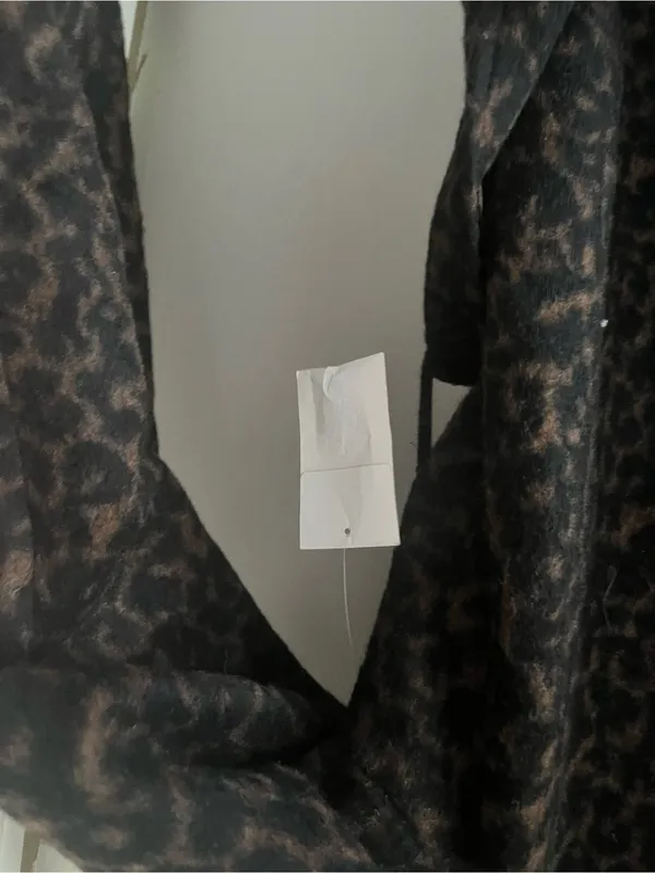 Nordstrom Leopard Wool Blend Belted Long Trench Coat XL Jacket Quiet Luxury - Image 6