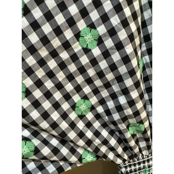 Kate Spade Womens‎ Dress Size Small Gingham Smocked Voile Empire Waist Midi - Image 5