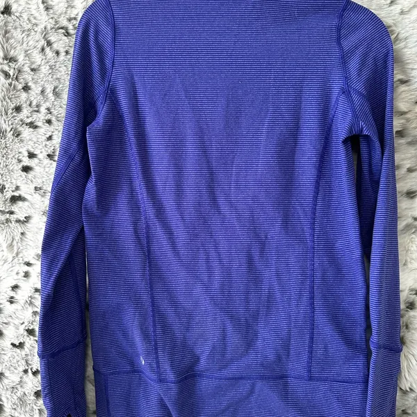 1027 Lululemon inStride Jacket Tonka Stripe Pigment Blue sz 6 vintage - Image 9