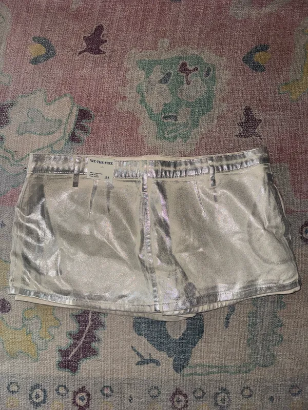 Free People We The Free Gallivanting Peekaboo Skort in Mirrorball Size 33 NWT - Image 3