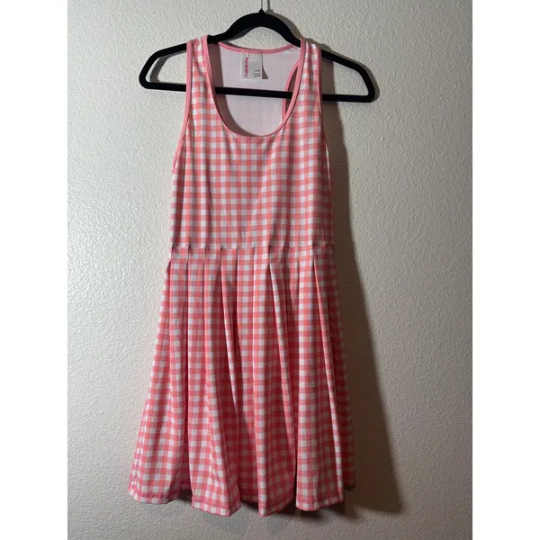 Ruffle Butts Size S UPF50+ Active Dress & Bike Shorts Bubblegum Pink Gingham - Image 2