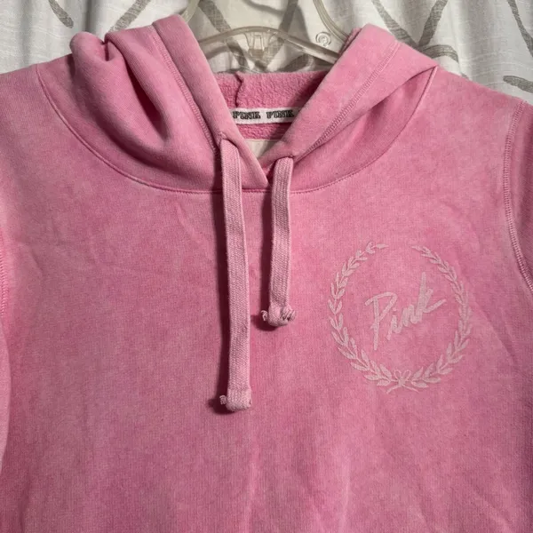 PINK Victoria's Secret Washed Pink Hoodie with Kangaroo Pocket - Image 2