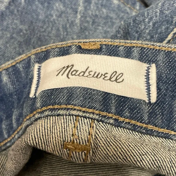 Madewell The Curvy Longline Straight Blue Medium Wash Denim Jeans Size 30T - Image 4