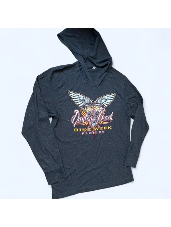 Daytona Beach Bike Week Florida graphic hoodie long sleeve tee Size Medium - Image 3