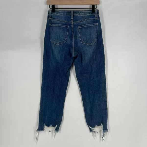 Just Black Ankle Jeans Womens 26 Blue Denim‎ Cotton Stretch Mid Rise Frayed Hem - Image 7