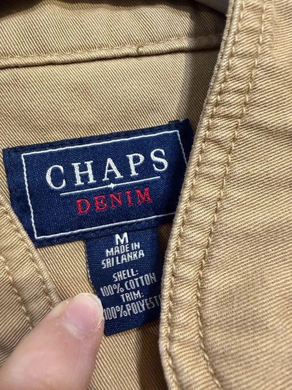 Chaps Denim Women’s Tan Utility Jacket 100% Cotton  Size Medium - Image 6