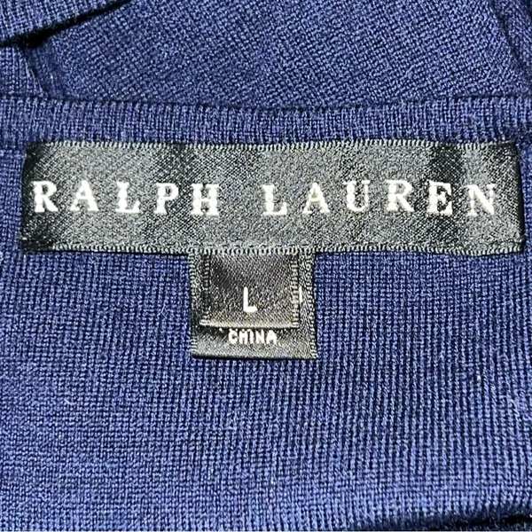 Ralph Lauren Black Label Classic Navy Wool Blend Professional/Classic Dress-Sz L - Image 7