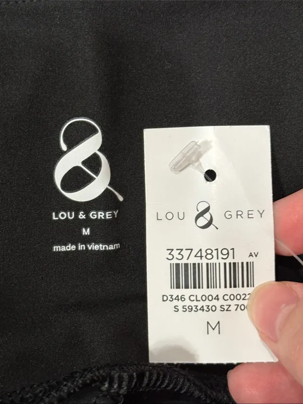 Lou & Grey Black Pull-On Flare Yoga Athleisure Lounge Pants Side Pockets size M - Image 10