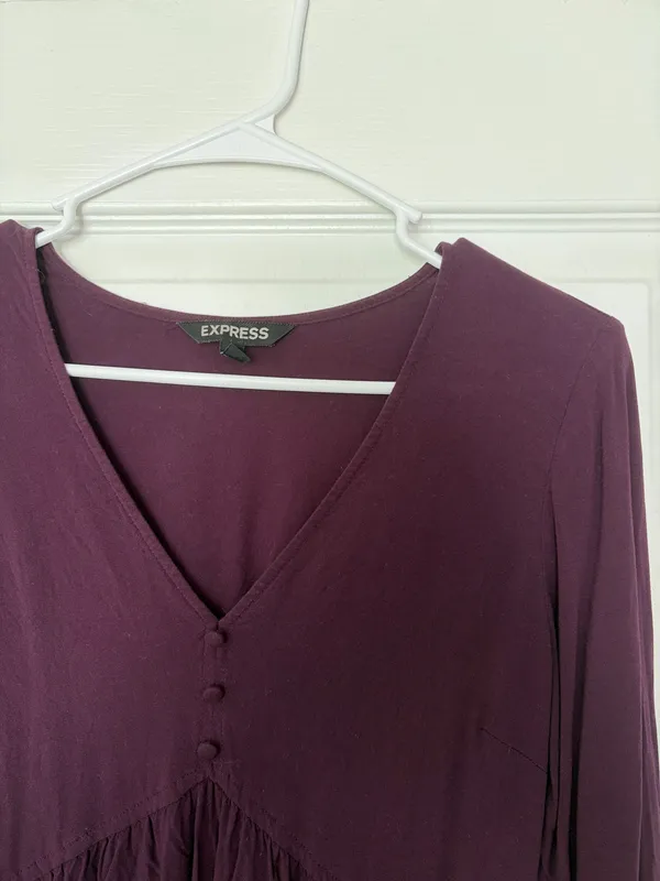 EXPRESS Long Sleeve Button Dress - Image 2