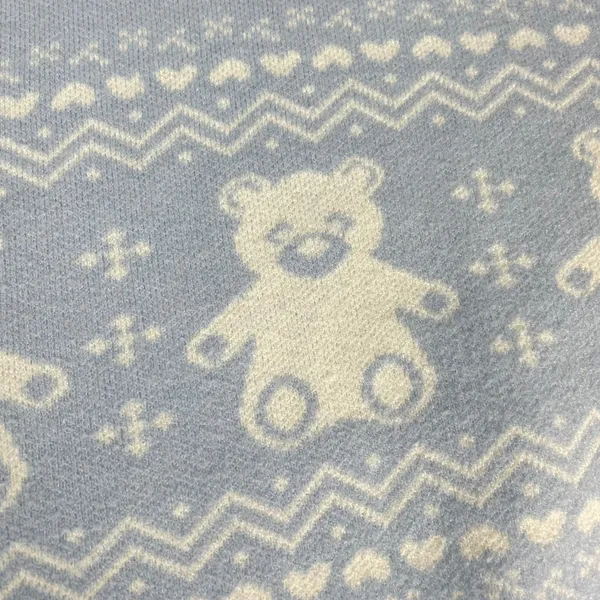 Orange Kiss‎ Sweater Teddy Bear Light Blue Knit Pullover Women Size Large Twee - Image 11