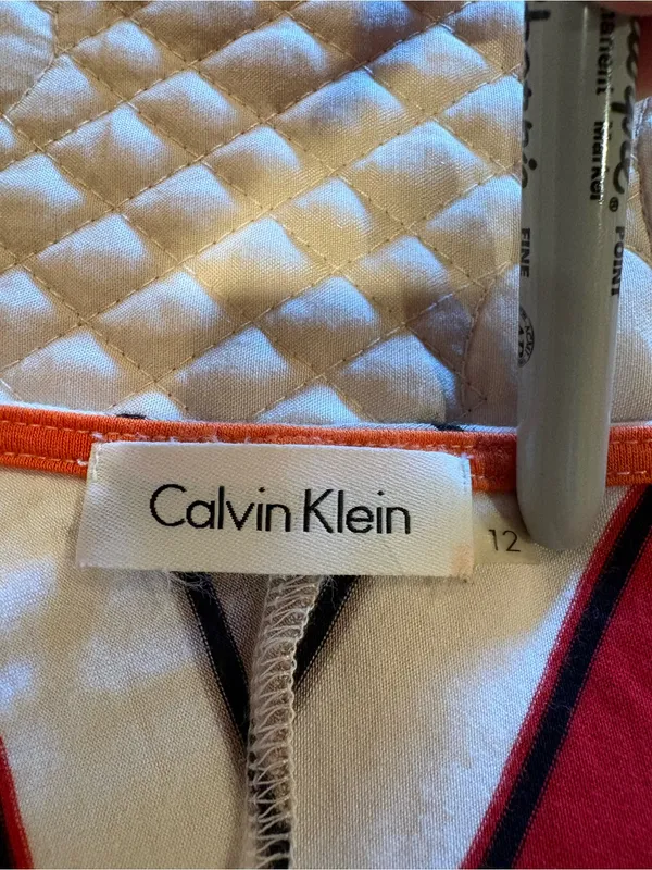 Calvin Klein Chevron Striped Sleeveless Jersey Dress women’s 12 - Image 5