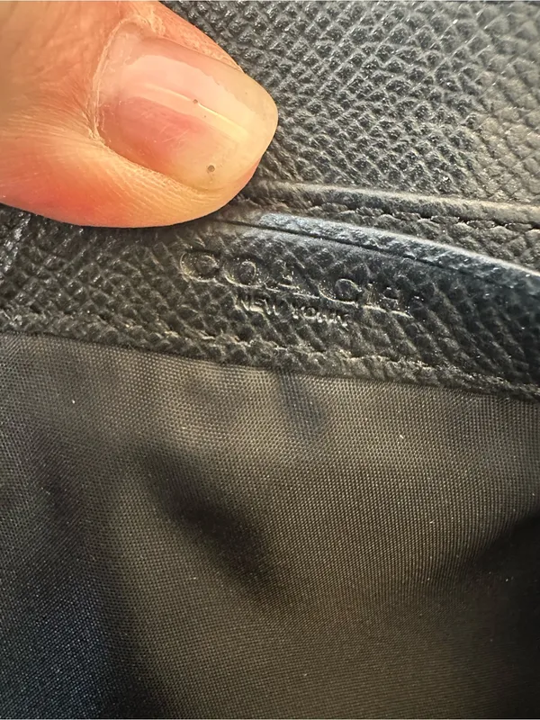 COACH Black Textured Leather Zip Wallet - Image 4