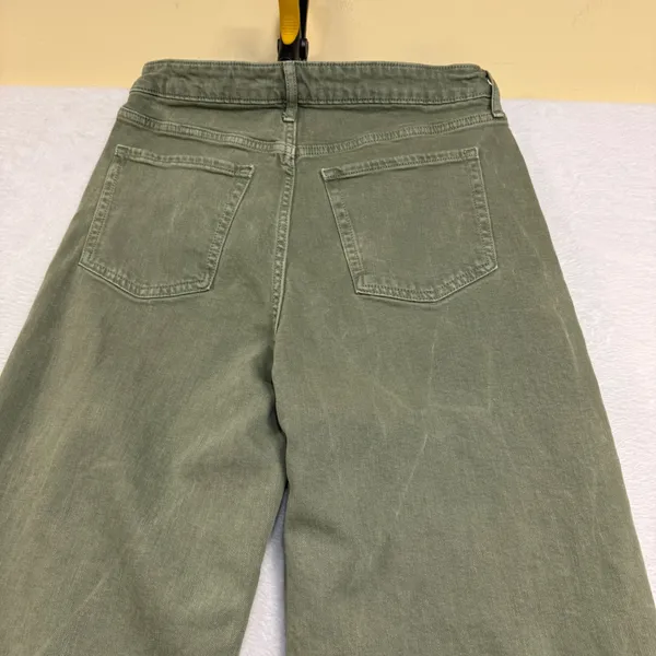 Old Navy 10 Tall 32x32 Sky-Hi Wide Leg Olive Green Extra High Rise Jeans Boho - Image 5