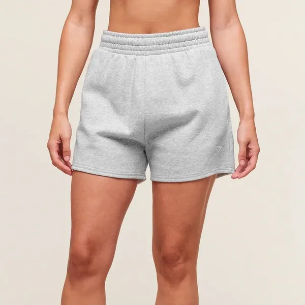 Gymshark Training Fleece Shorts Light Grey Core Marl Size Small - Image 10