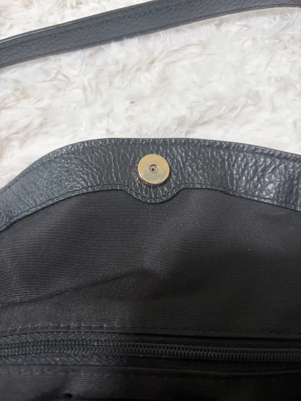 Coach Hallie F80268 Black Pebbled Leather Hobo Bag - Image 9