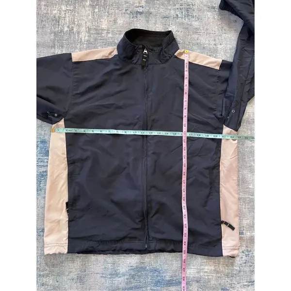Cutter & Buck Dark Navy Blue and Cream Color Block Light Jacket Women's L - Image 7