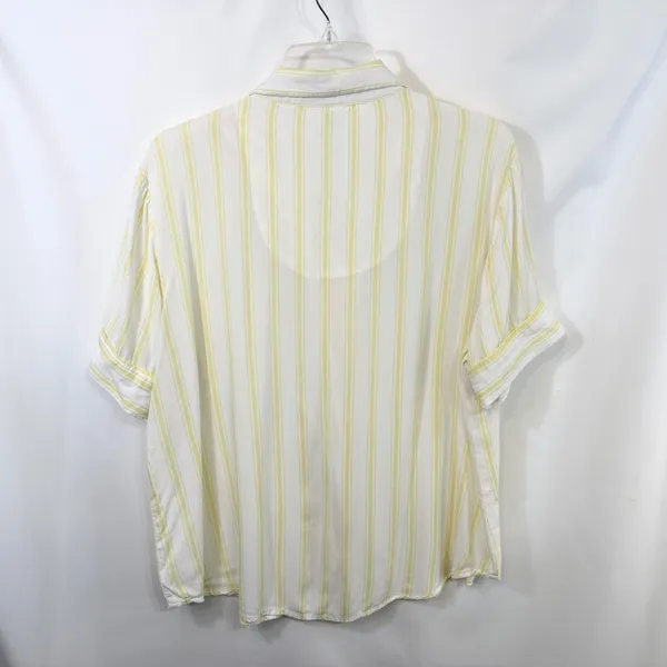Martha Stewart Large Pajama Set Yellow White‎ Striped Rayon Short Sleeve 497 - Image 5