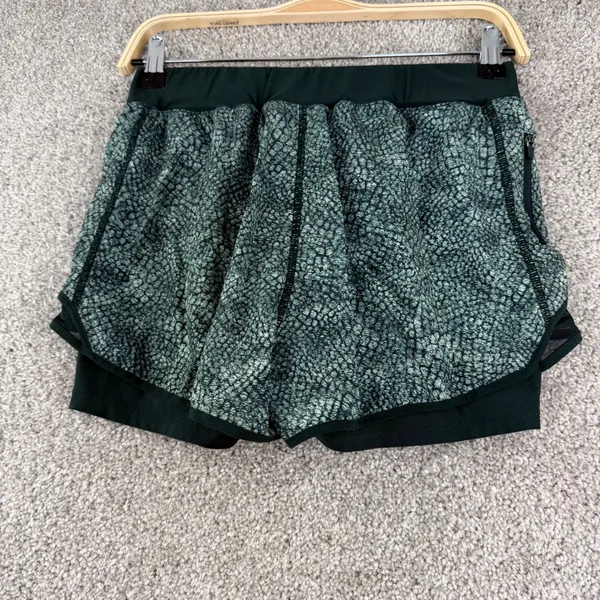 MPG Sport 2-in-1 Running Shorts Womens M Green Snake Print Mesh Activewear‎ Yoga - Image 3