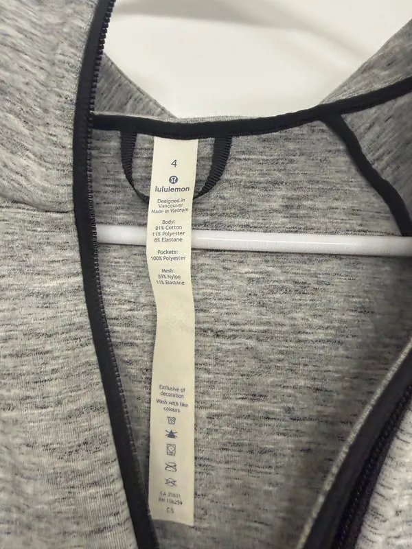 Lululemon Going Places Hooded Jacket Gray Womens 4 Spacer Full Zip Long - Image 4