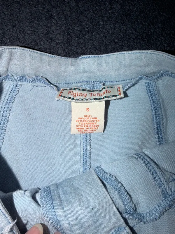 Flying Tomato Light Blue High-Rise Wide Leg Jeans - Image 4
