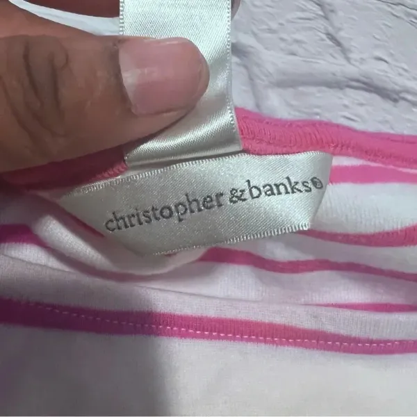 Christopher & Banks Striped Top‎ 3/4 Sleeve Knit T-Shirt Colorful Stripes L - Image 3