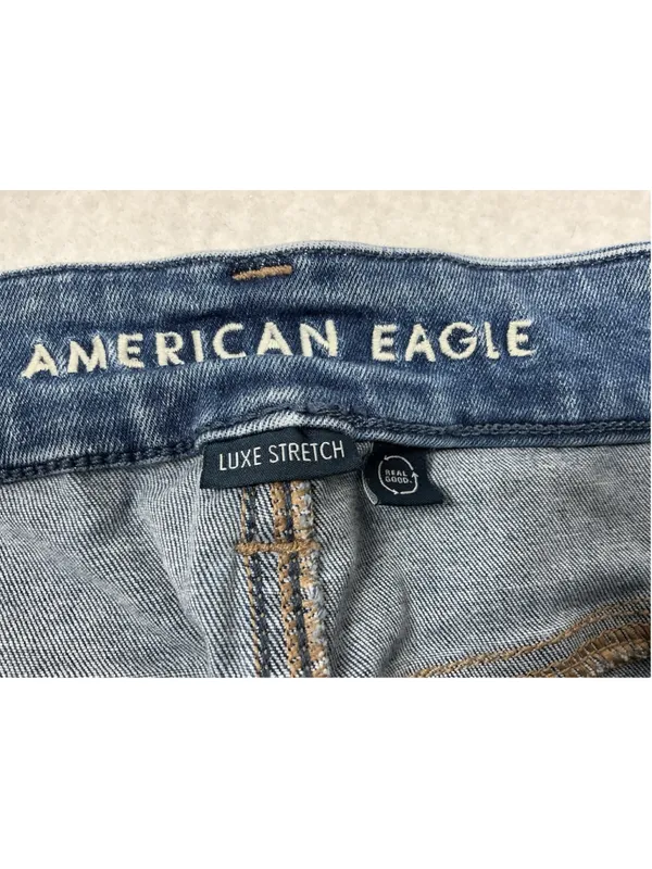 Womans Excellent American Eagle BFF Jegging Stretch Blue Jeans Large Waist 33 In - Image 4