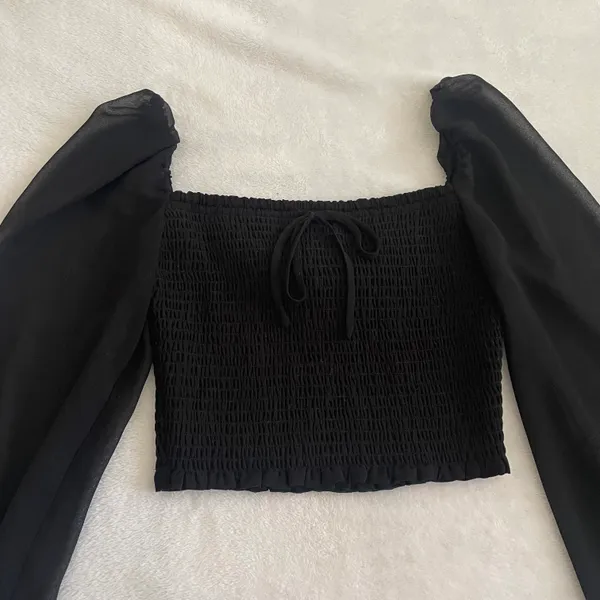 Aritzia Black Saga Blouse - Image 2
