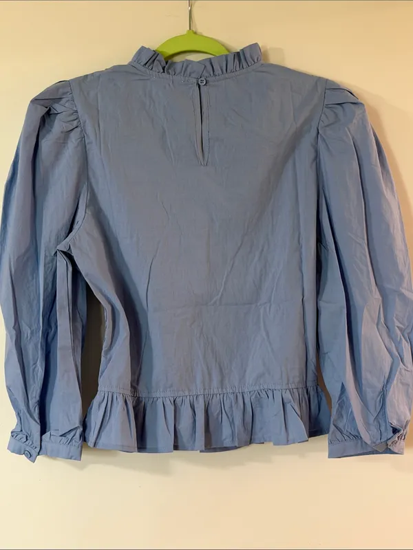 Rails Heyson  Light Blue Smocked Ruffle-Trim Blouse - Image 7