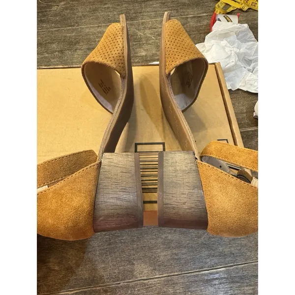 Splendid Heeled Sandal Tan‎ Suede Leather Size 8 Ankle Strap - Image 7