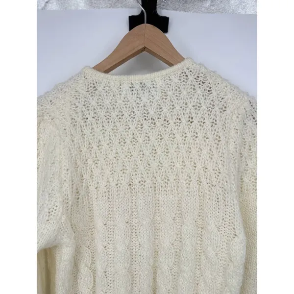 Vintage Robert Scott Ltd Cable Knit Button Cardigan Cream Sweater‎ Sz 34 Cottage - Image 4