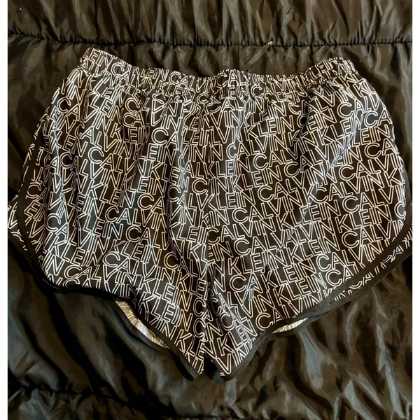 Calvin Klein Performance Womens XXL Black White Logo Print Running Shorts Liner - Image 3