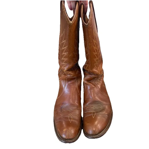 Vintage Miss Capezio Leather Western Boots Womens 9 Brown Cowboy Cowgirl 70s 80s - Image 3