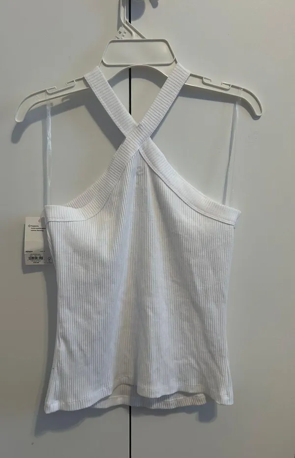 SO White Ribbed Cross-Strap Top - Image 3