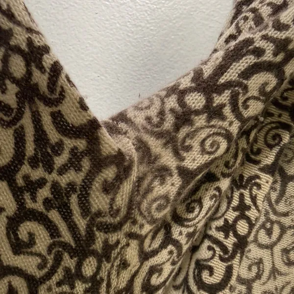 White + Warren Cashmere‎ Brown Cream V Neck Button Down Cardigan Large - Image 7